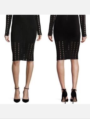 Alice + Olivia Melanie Pointelle Pencil Skirt  Size Small